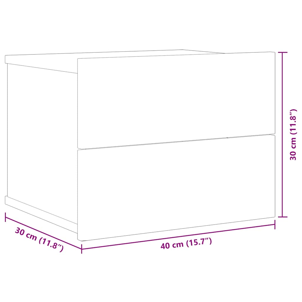 Nachttische 2 Stk. Betongrau 40x30x30 cm Holzwerkstoff